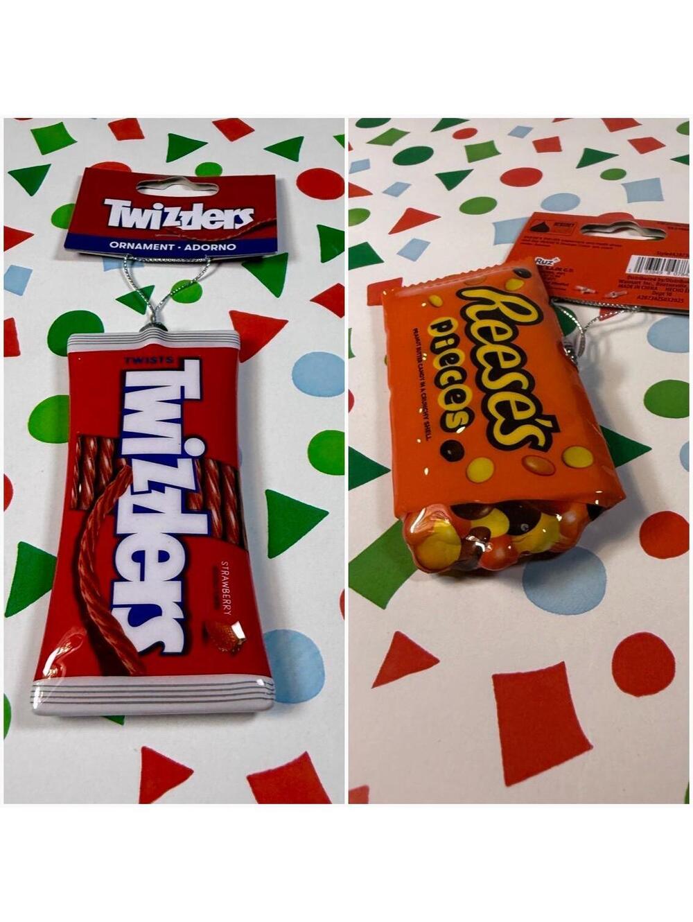 Candy Ornaments - Ruz - Your Choice of Twizzlers or Reese’s Pieces